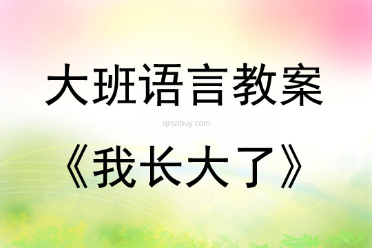 大班語言我長大了教案反思