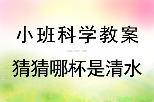 小班科學猜猜哪杯是清水教案反思