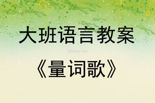 大班語言《量詞歌》教案反思