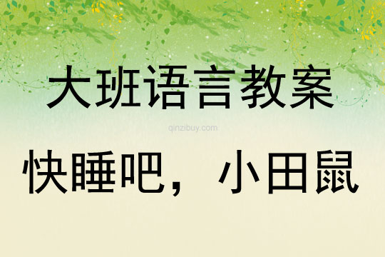 大班語言活動快睡吧，小田鼠教案反思