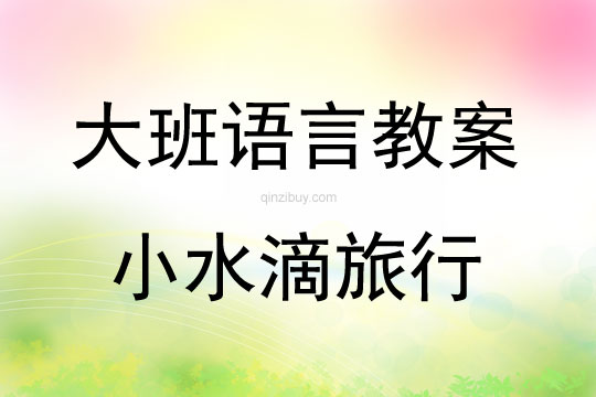 大班語言活動小水滴旅行教案反思