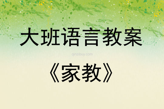 大班語(yǔ)言家教案反思