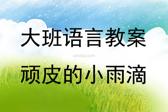 大班語言活動頑皮的小雨滴教案反思