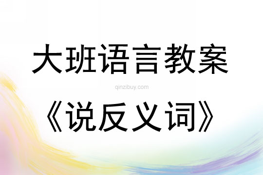 大班語言說反義詞教案反思