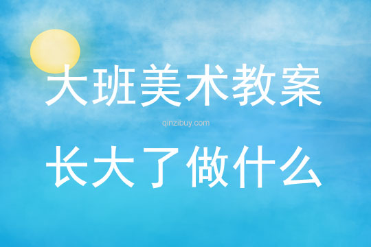 大班美術活動長大了做什么教案反思