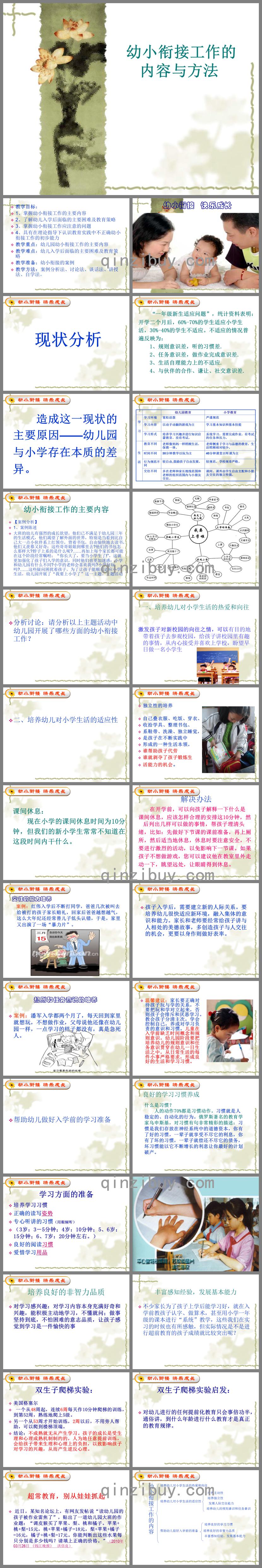 幼小銜接工作的內容和方法PPT課件