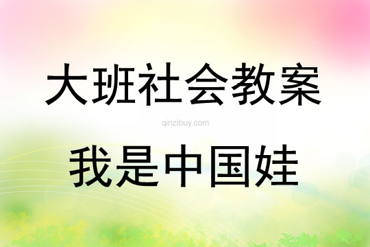 大班社會我是中國娃教案反思