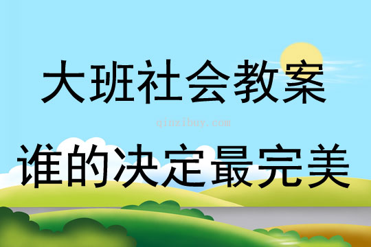 大班社會(huì)活動(dòng)誰的決定最完美教案反思