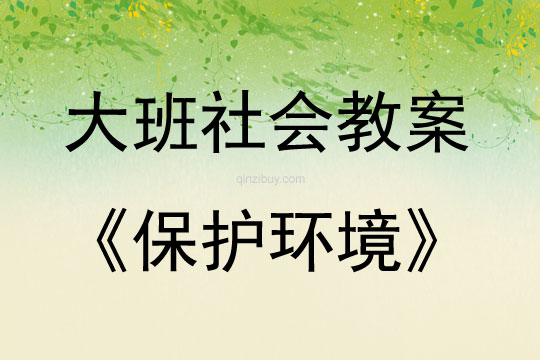 大班社會活動保護環境教案反思