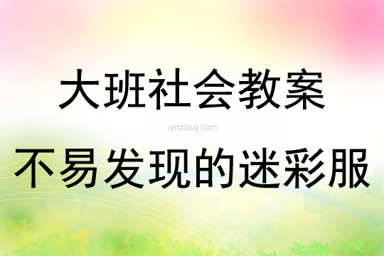大班社會活動不易發現的迷彩服教案反思