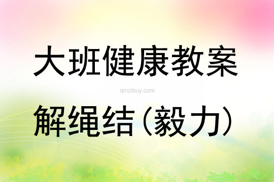 大班健康活動解繩結(毅力)教案反思