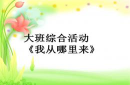 大班綜合活動我從哪里來PPT課件