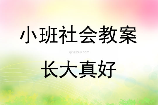 小班社會教案：長大真好小班社會教案：長大真好