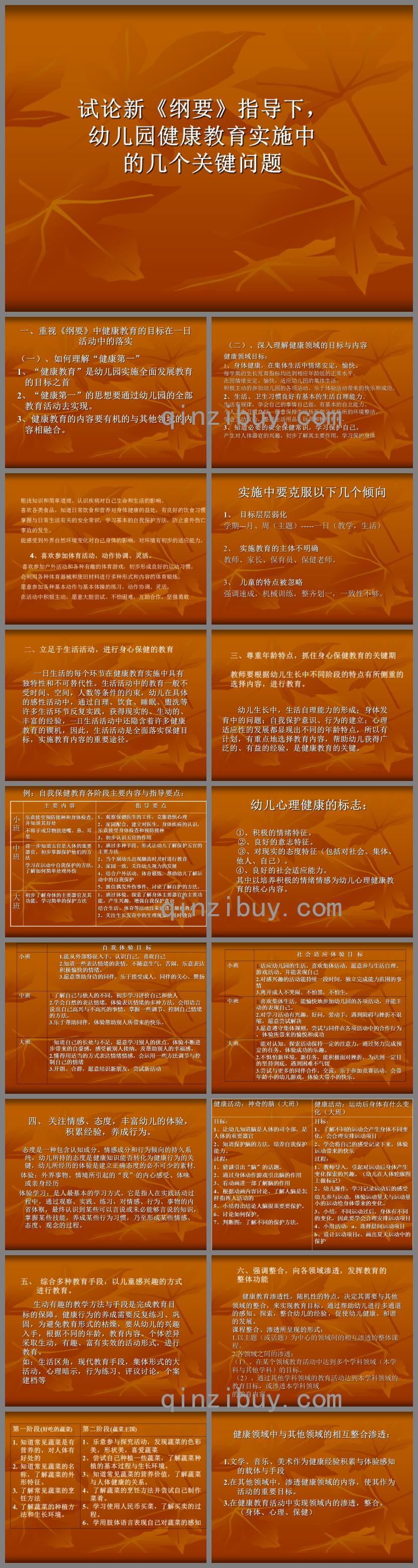 幼兒園健康教育實施-幼兒園教育指導綱要PPT課件