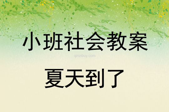 小班社會活動教案：夏天到了教案(附教學反思)