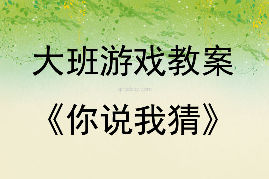 大班智力游戲《你說我猜》教案反思