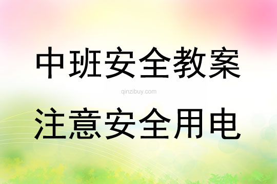 中班安全注意安全用電教案反思
