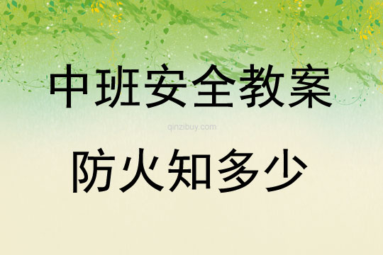中班安全防火知多少教案反思