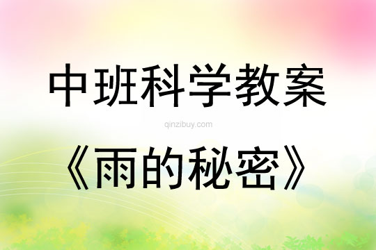 中班科學活動雨的秘密教案反思