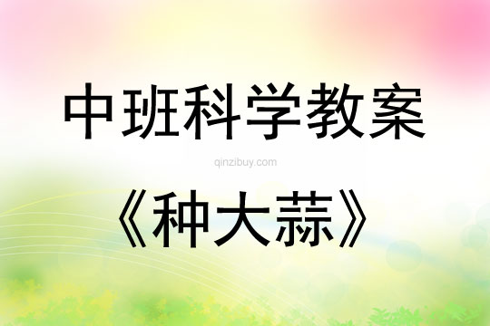中班科學種大蒜教案反思