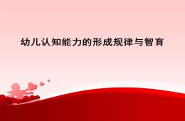 幼兒認知能力的形成規律與智育PPT課件
