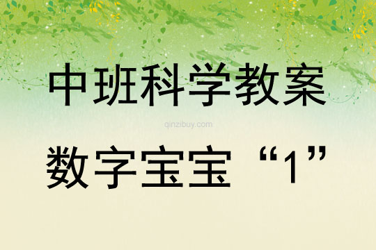 中班科學活動教案：數字寶寶“1＂教案(附教學反思)
