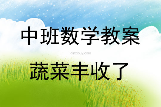 中班數學蔬菜豐收了教案