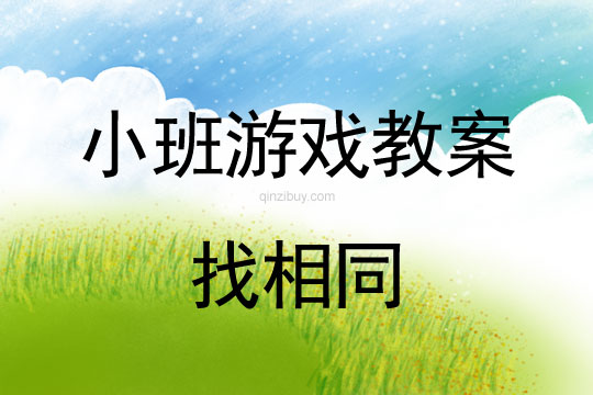 小班游戲活動(dòng)教案：找相同教案