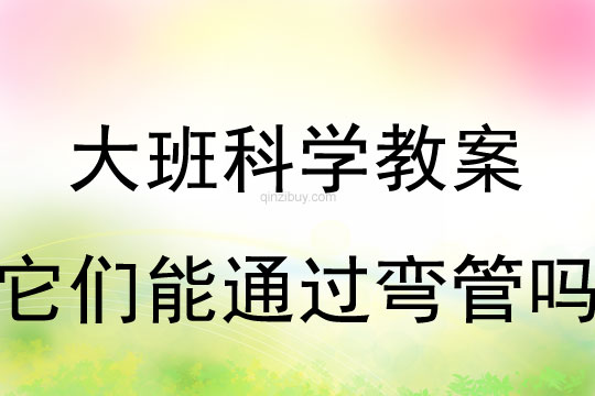 大班科學教案：它們能通過彎管嗎大班科學教案：它們能通過彎管嗎