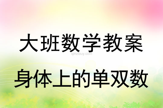 幼兒園大班數學活動：身體上的單雙數大班數學活動：身體上的單雙數