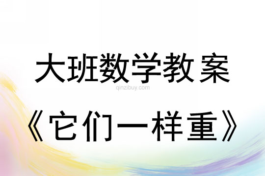 大班數(shù)學(xué)教案：它們一樣重大班數(shù)學(xué)教案：它們一樣重
