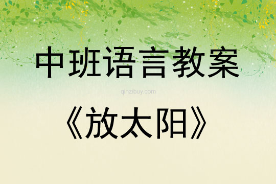 中班語言活動放太陽教案反思