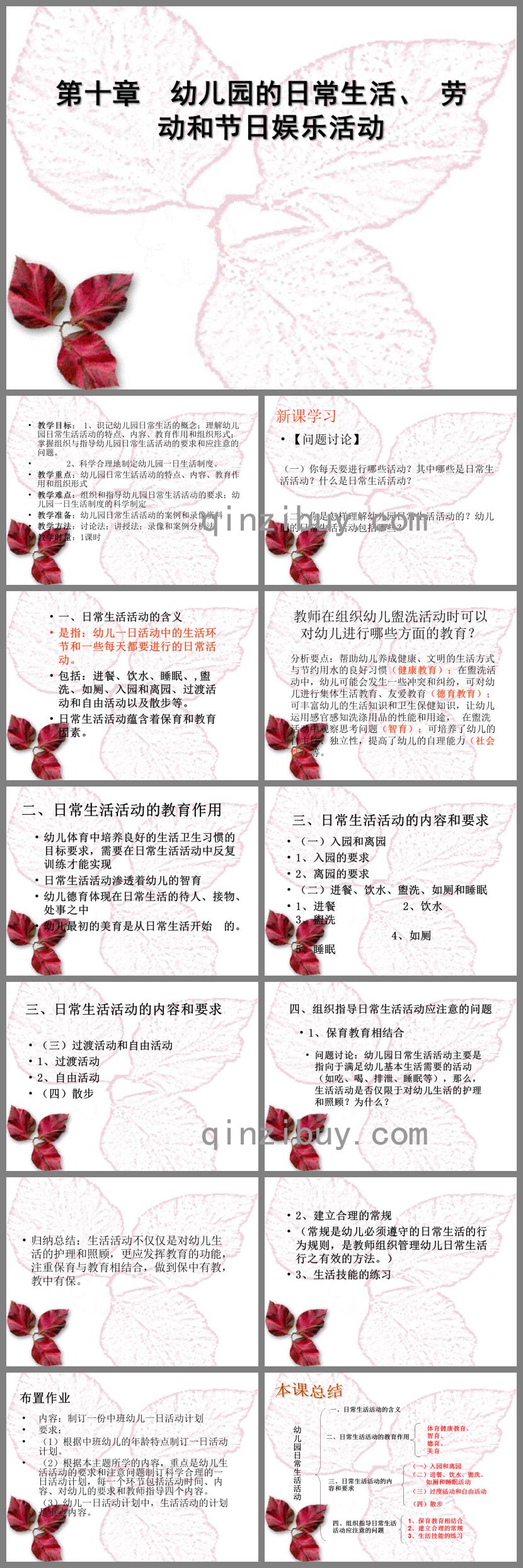 幼兒園日常生活活動(dòng)教學(xué)PPT課件