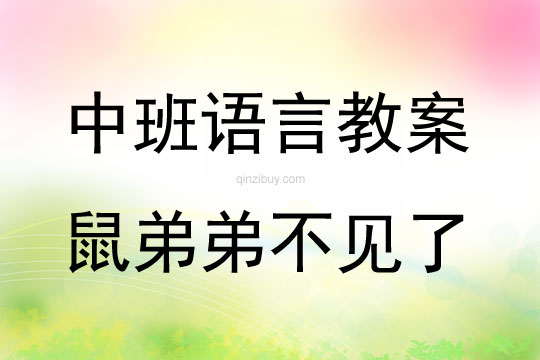 中班語言活動鼠弟弟不見了教案反思