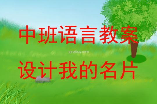 中班語言活動設計我的名片教案反思