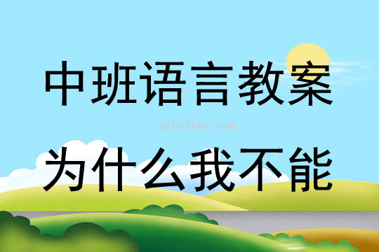 中班語言活動為什么我不能教案反思