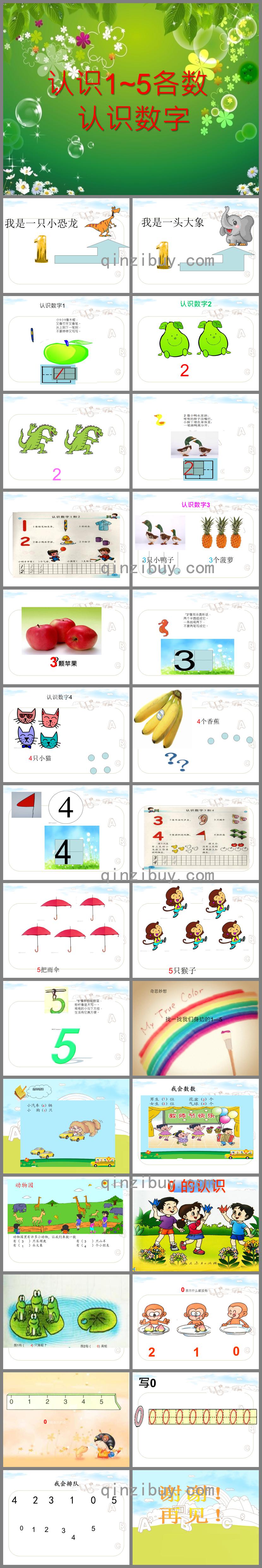幼兒園幼小銜接數學認識1-5各數PPT課件