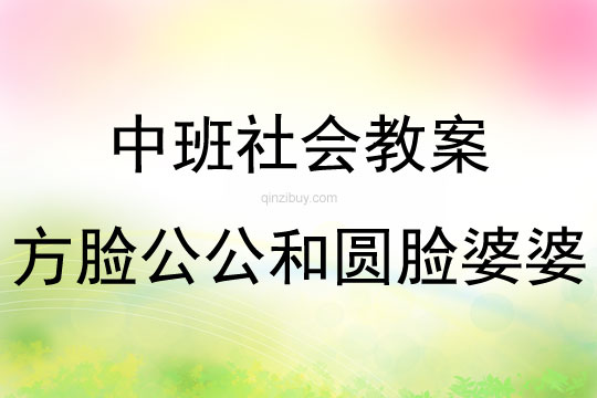 中班社會(huì)方臉公公和圓臉婆婆教案反思