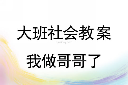 大班社會(huì)：我做哥哥了大班社會(huì)教案：我做哥哥了