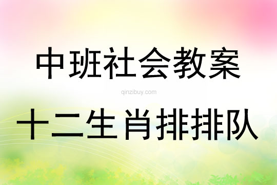 中班社會活動教案：十二生肖排排隊教案(附教學(xué)反思)