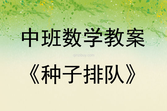 中班數(shù)學(xué)種子排隊(duì)教案反思
