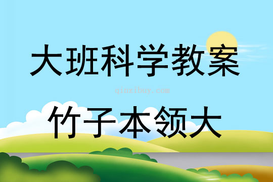 大班科學竹子本領大教案反思