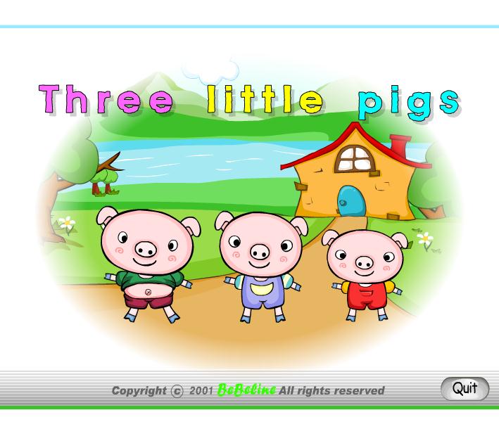 幼兒園英語三只小豬FLASH課件動畫