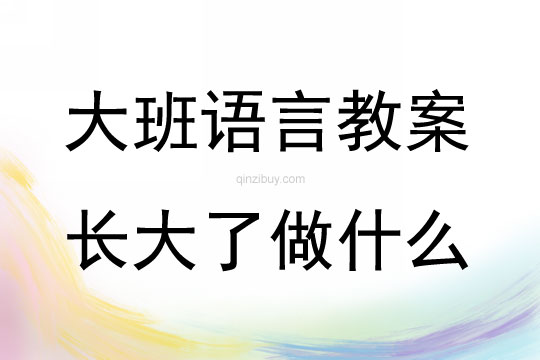 大班語言活動長大了做什么教案反思