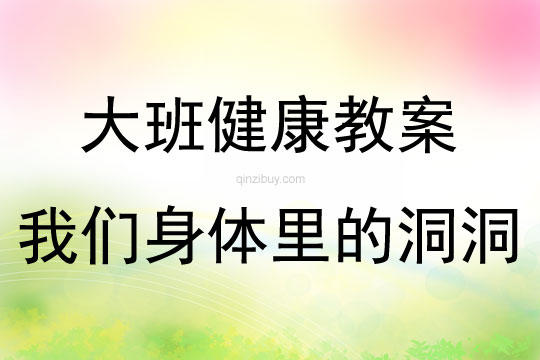 大班健康活動我們身體里的洞洞教案反思