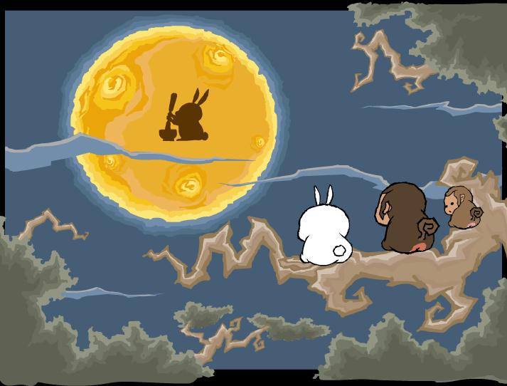 幼兒園中班語言月亮上的兔子FLASH課件動畫