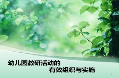 幼兒園教研活動的有效組織與實施講座PPT課件