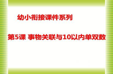 幼兒園幼小銜接事物關聯與10以內單雙數PPT課件