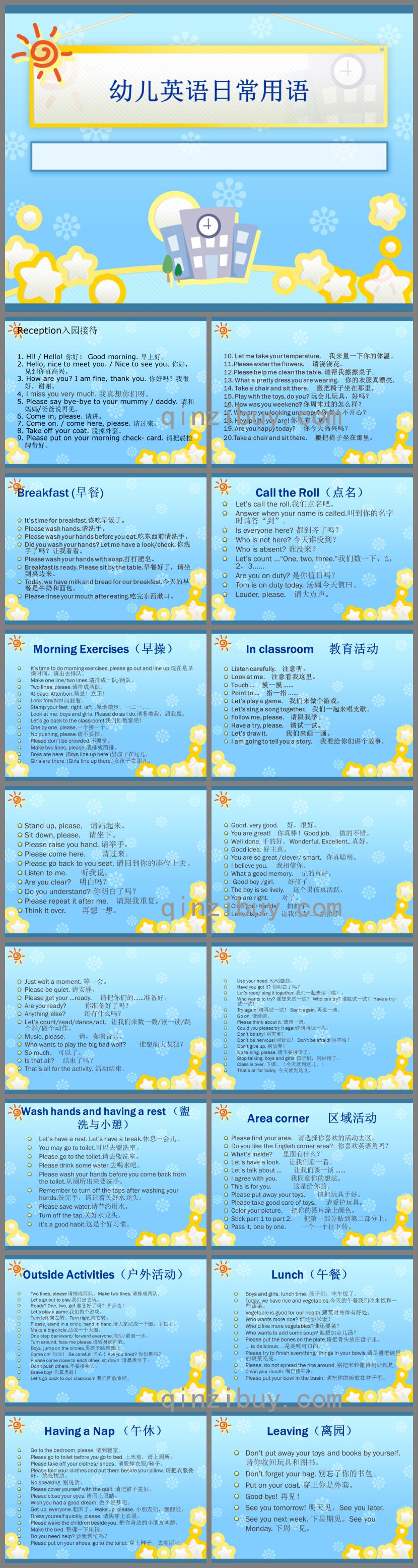 幼兒英語日常用語PPT課件