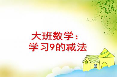 大班數學活動學習9的減法PPT課件